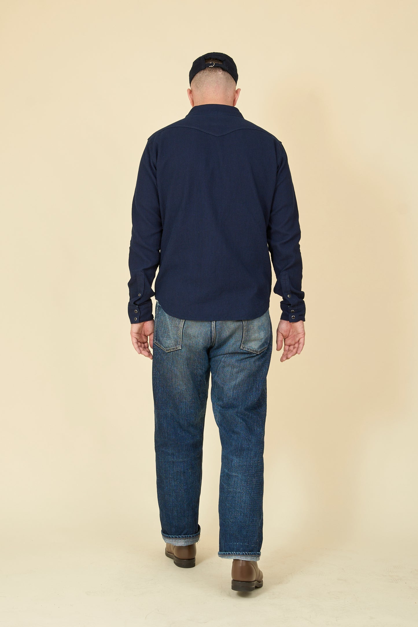 Iron Heart 5oz Selvedge Dobby Cloth Western Shirt - Indigo