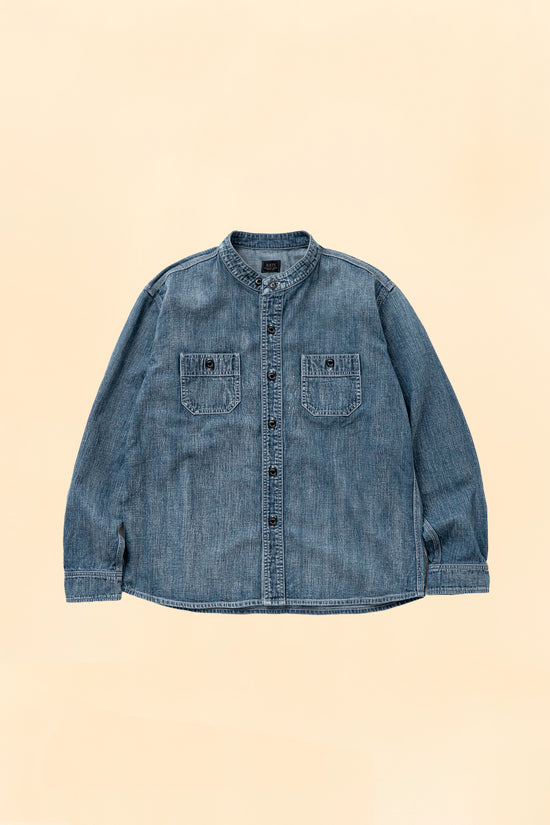 Rats Stand Collar Denim Shirt Indigo