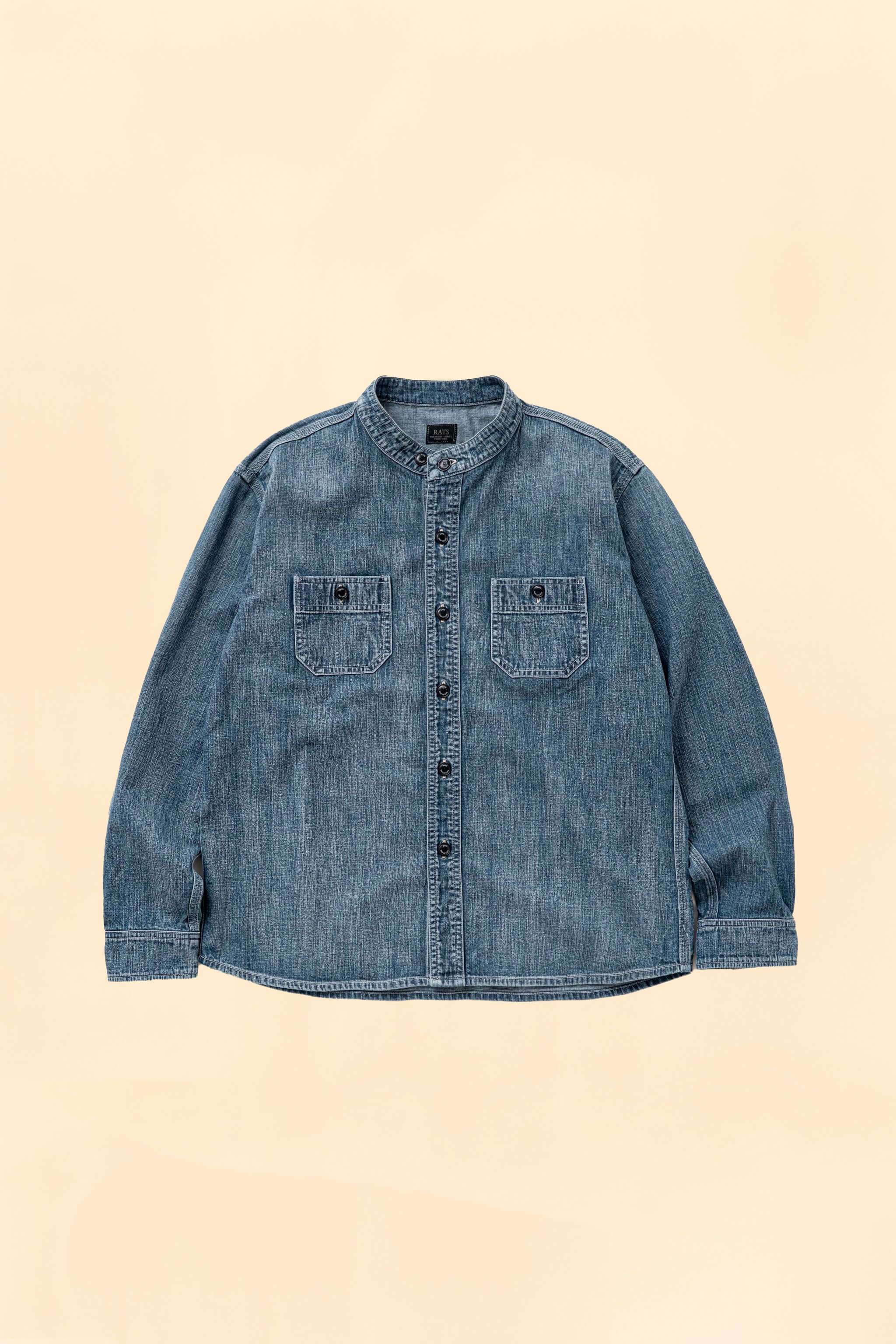 Rats Stand Collar Denim Shirt Indigo