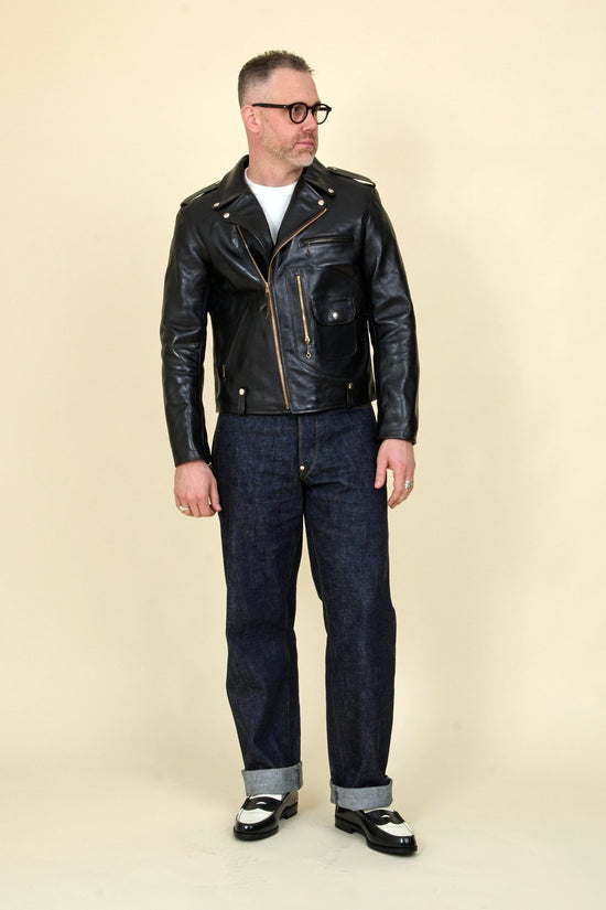 Double Helix 'Innovator' Horsehide Leather Jacket - Black