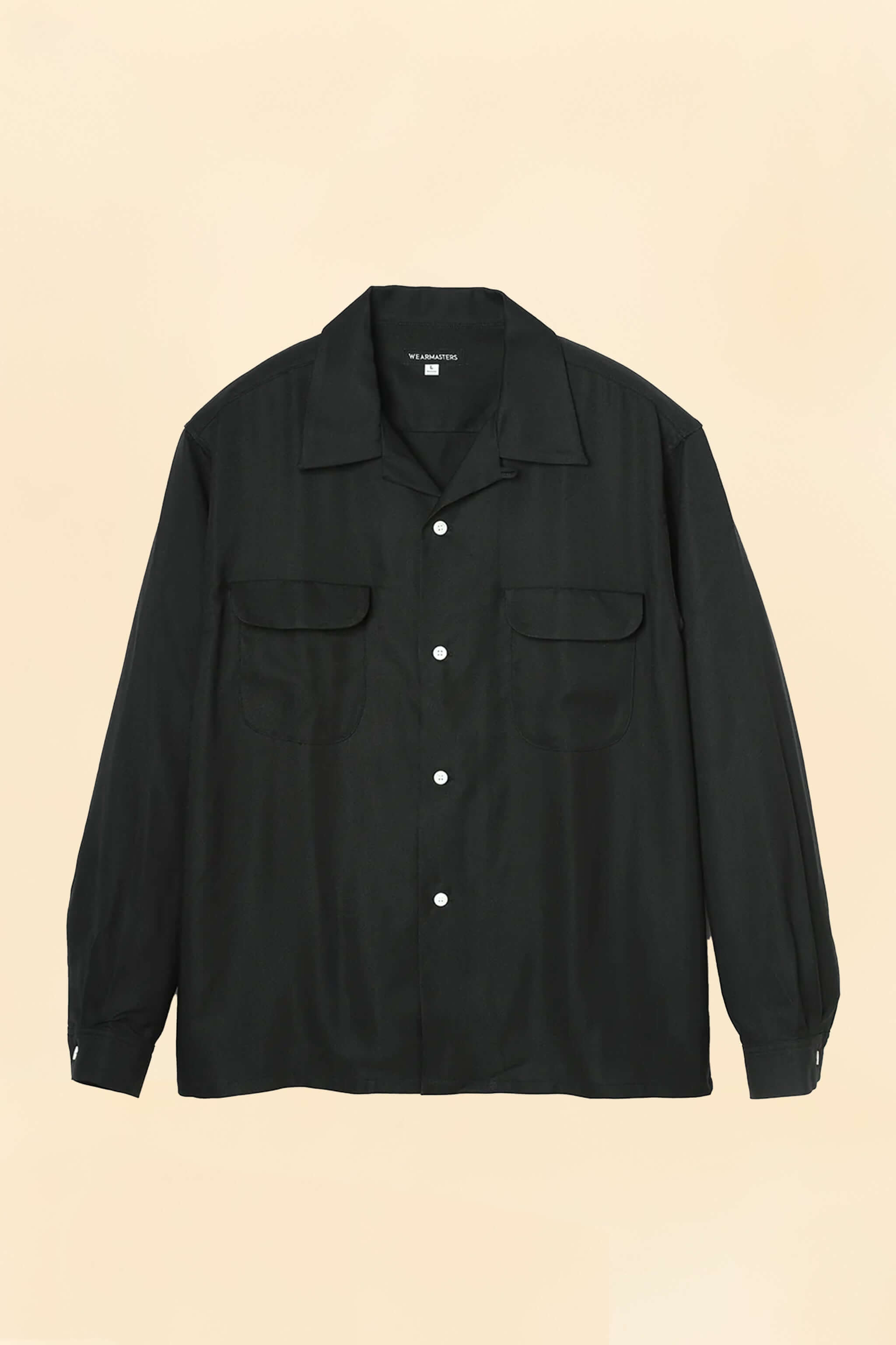 Wearmasters Lot.877 Flap Pocket Rayon Shirt L/S - Black