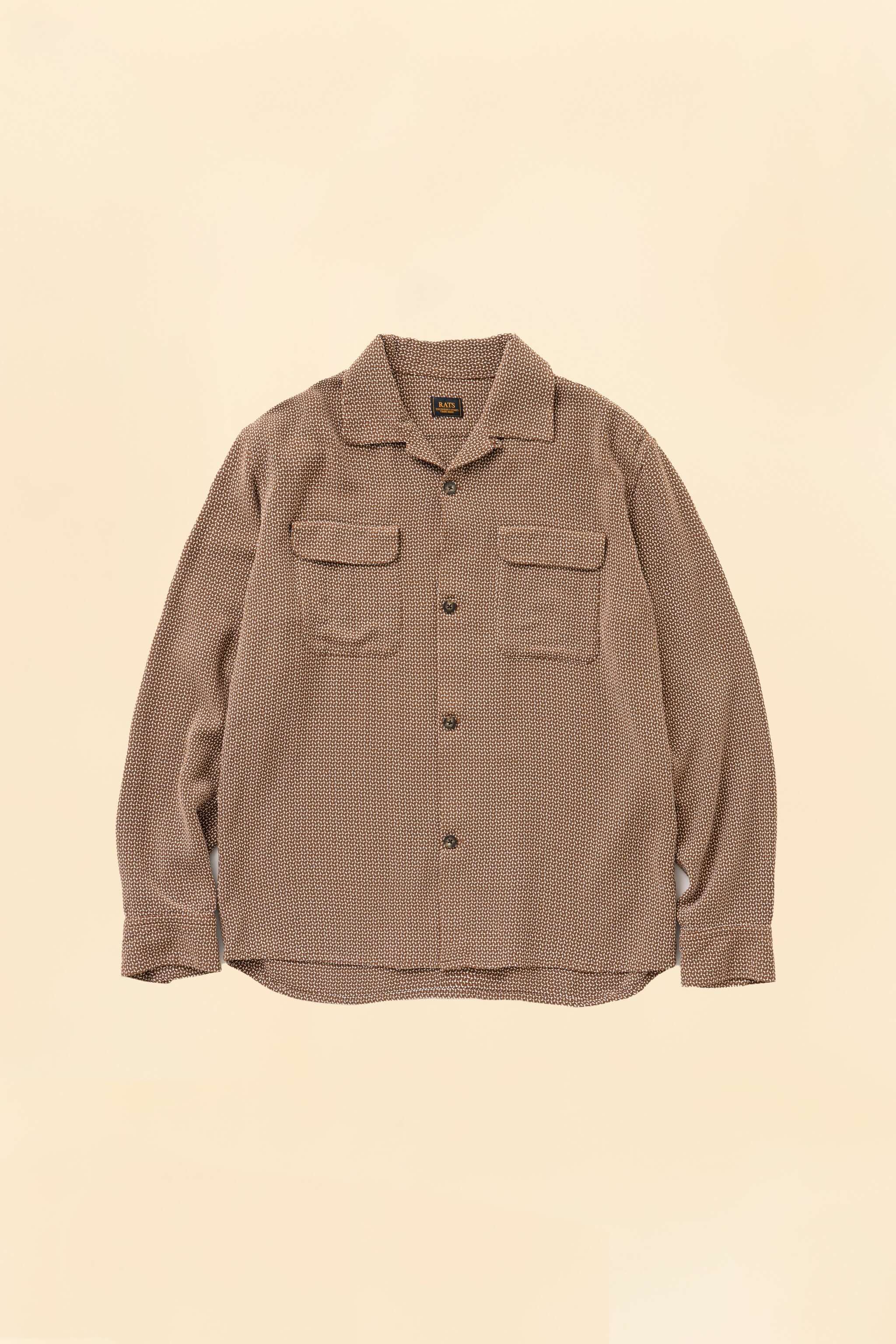 RATS Sashiko Dobby Shirt - Brown
