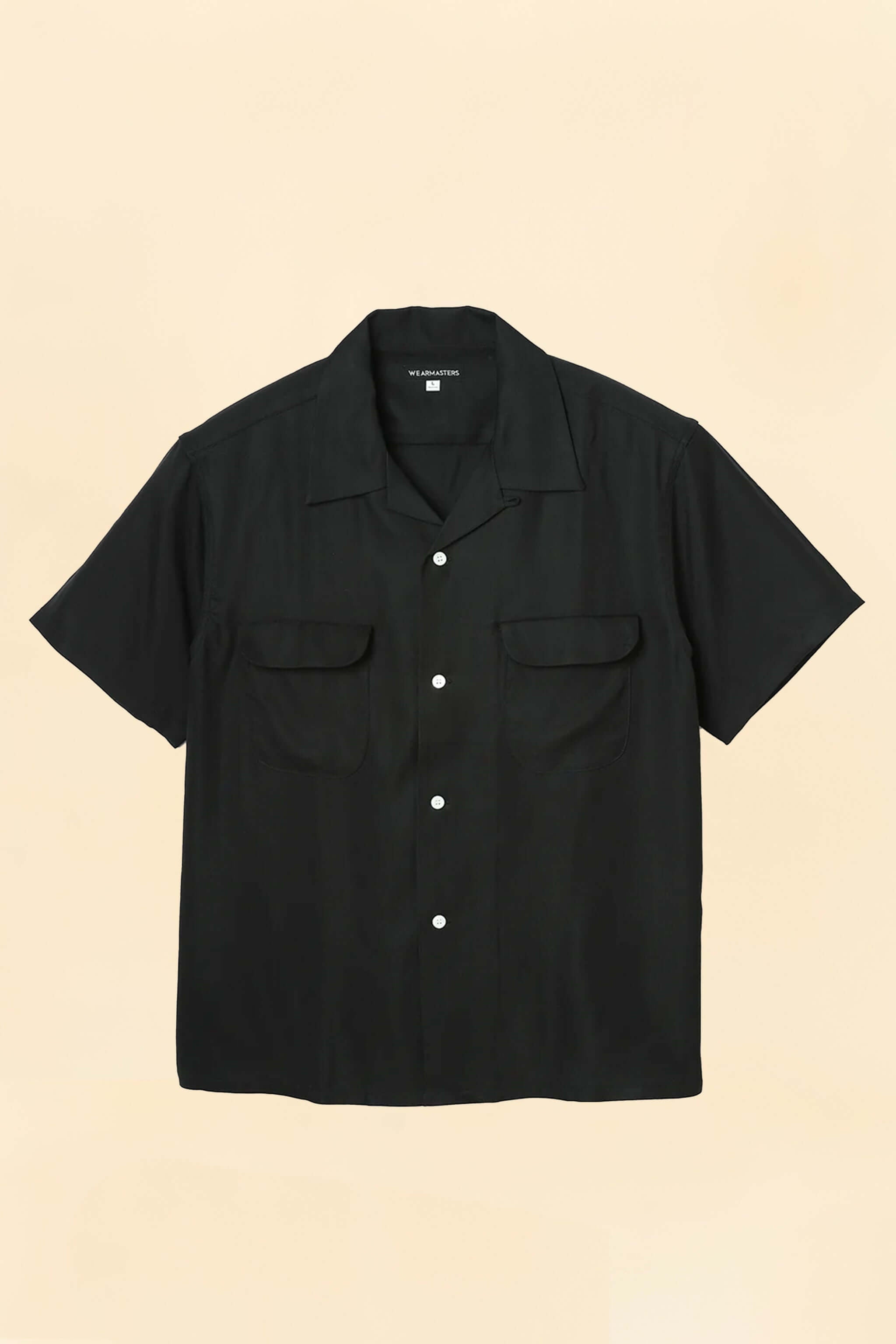 Wearmasters Lot.878 Flap Pocket Rayon Shirt S/S - Black