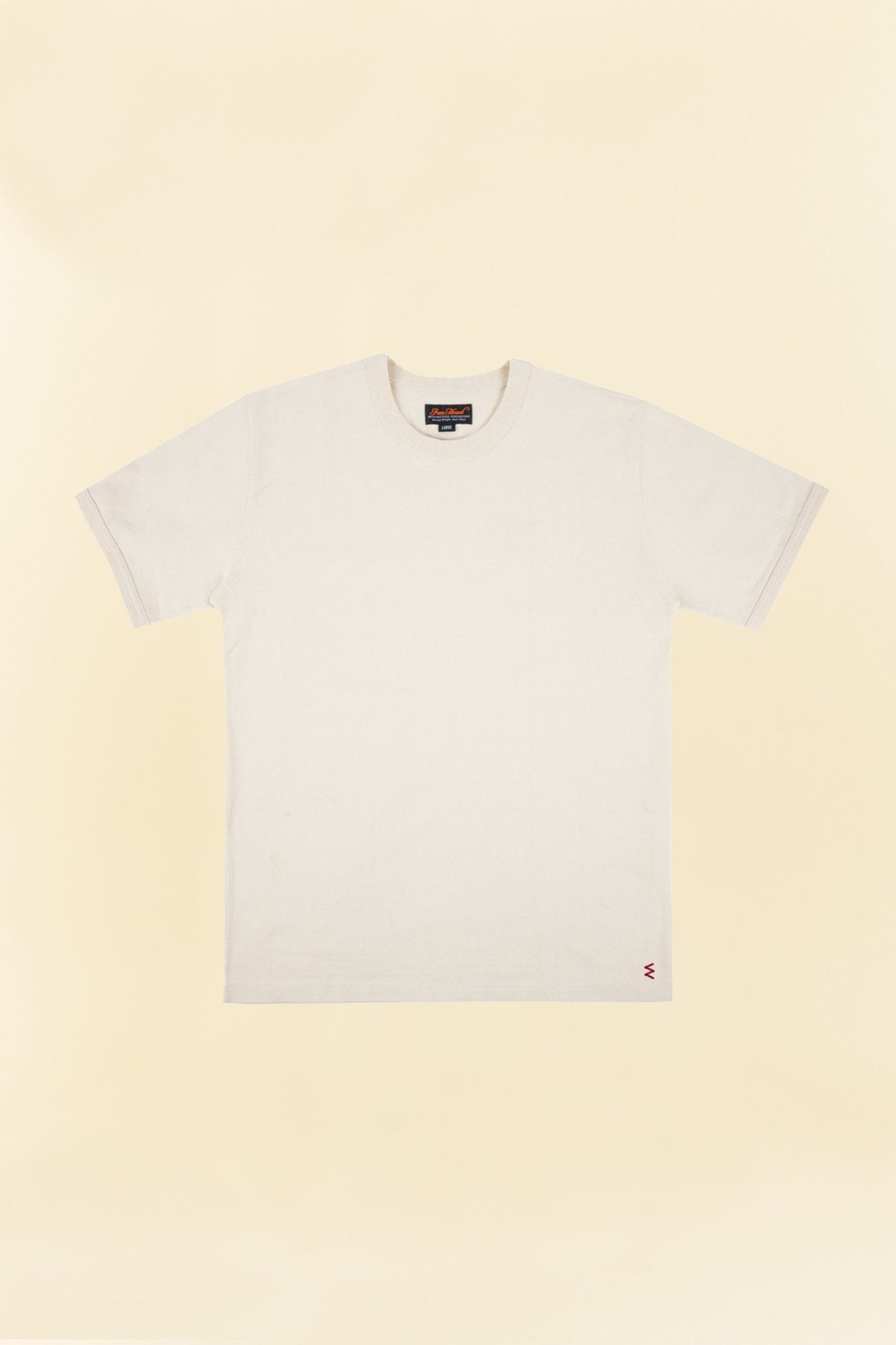 Iron Heart 11oz Cotton Knit Crew Neck T-Shirt - Cream - Iron Heart - URAHARA