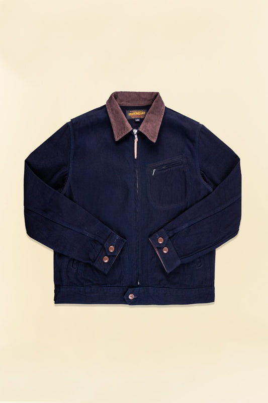 Iron Heart 12oz Kersey Work Jacket - Indigo/Black - Iron Heart - URAHARA
