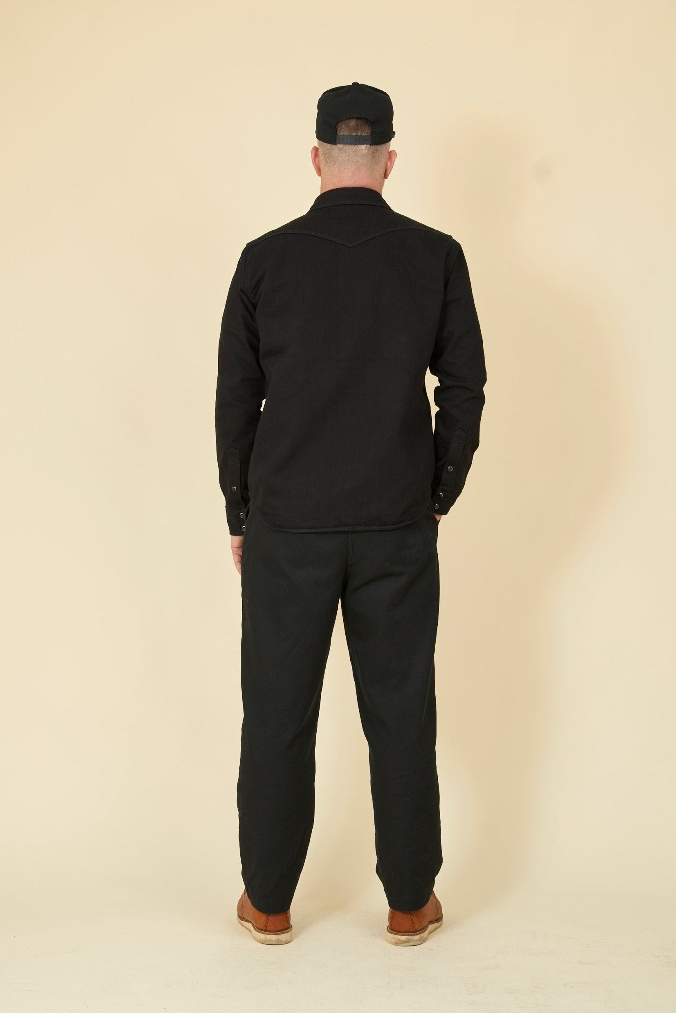 Iron Heart 14oz Herringbone CPO Western Shirt - Black - Iron Heart - URAHARA