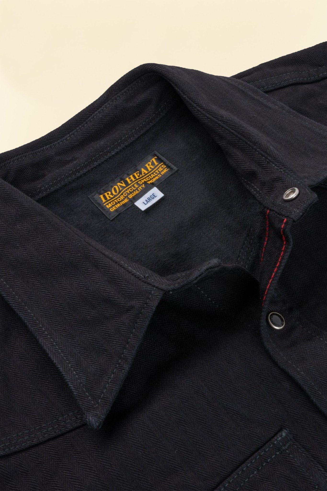 Iron Heart 14oz Herringbone CPO Western Shirt - Black - Iron Heart - URAHARA