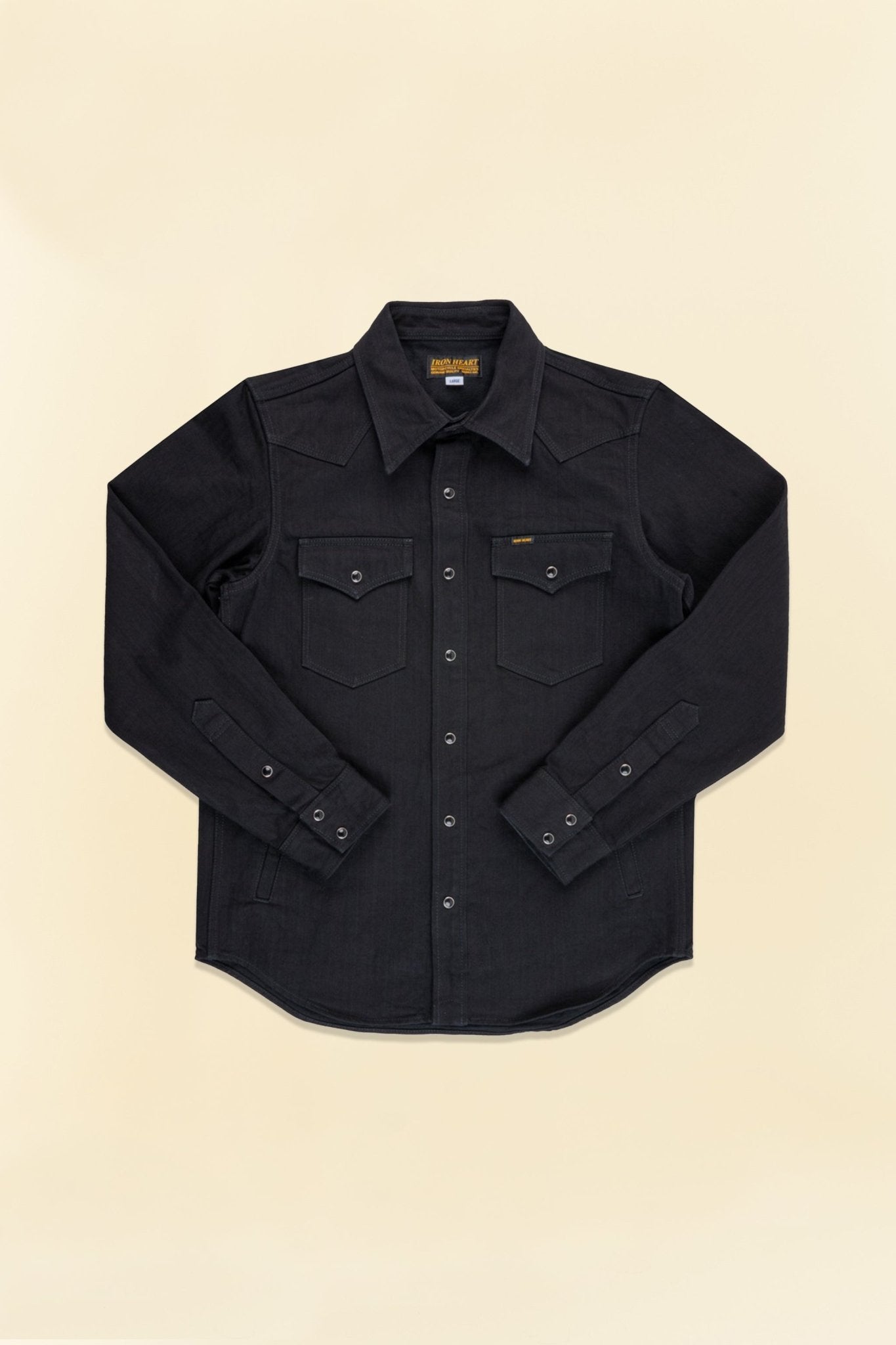 Iron Heart 14oz Herringbone CPO Western Shirt - Black - Iron Heart - URAHARA