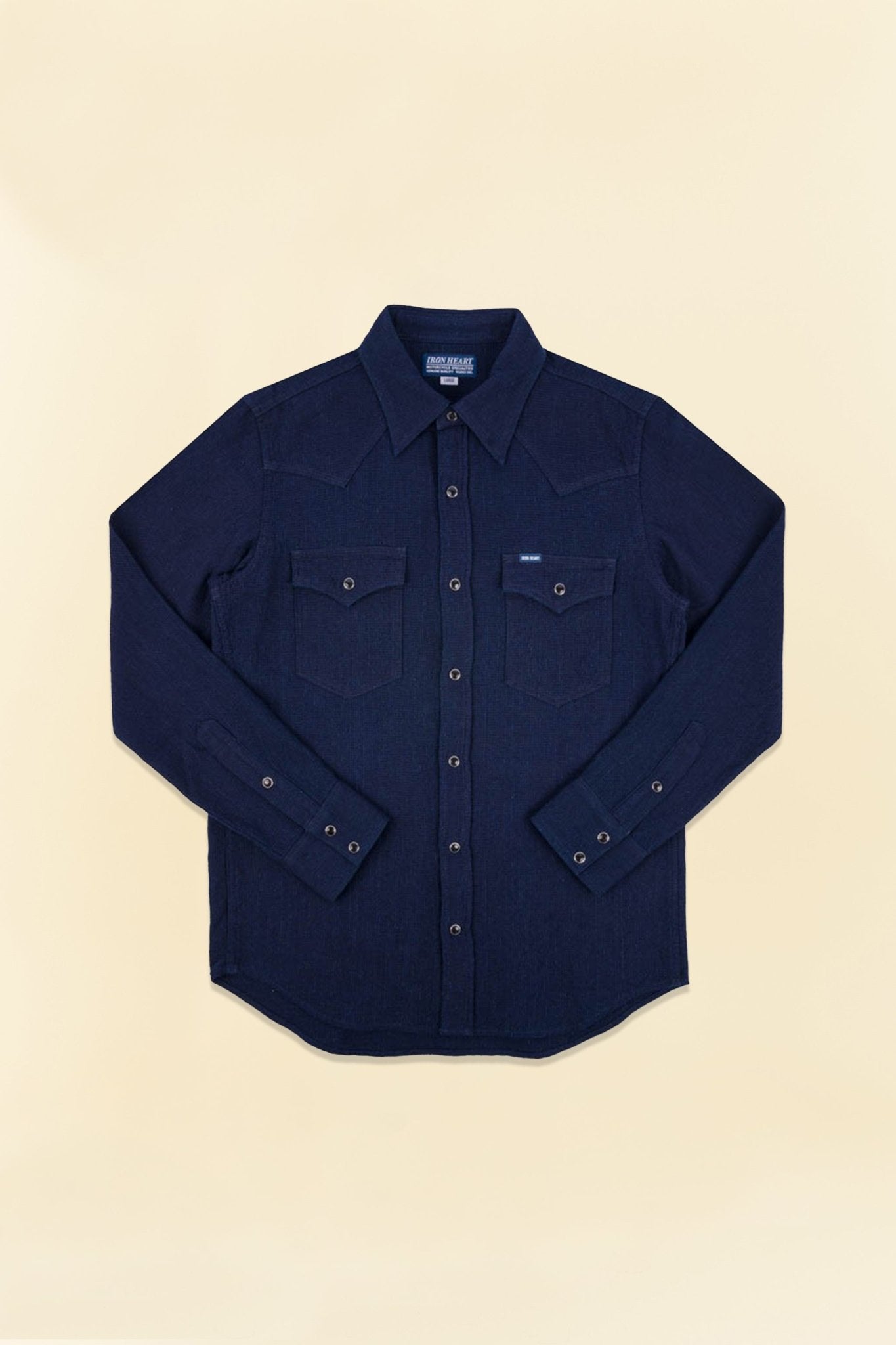 Iron Heart 5oz Selvedge Dobby Cloth Western Shirt - Indigo - Iron Heart - URAHARA