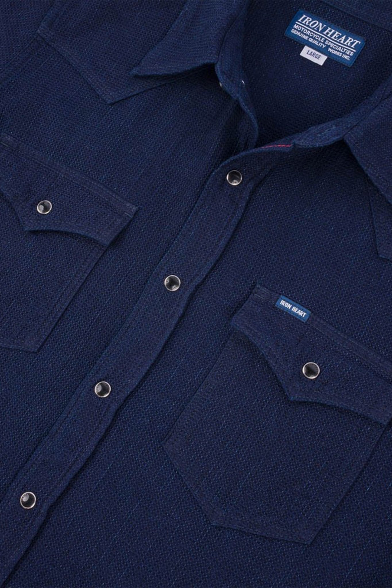 Iron Heart 5oz Selvedge Dobby Cloth Western Shirt - Indigo - Iron Heart - URAHARA