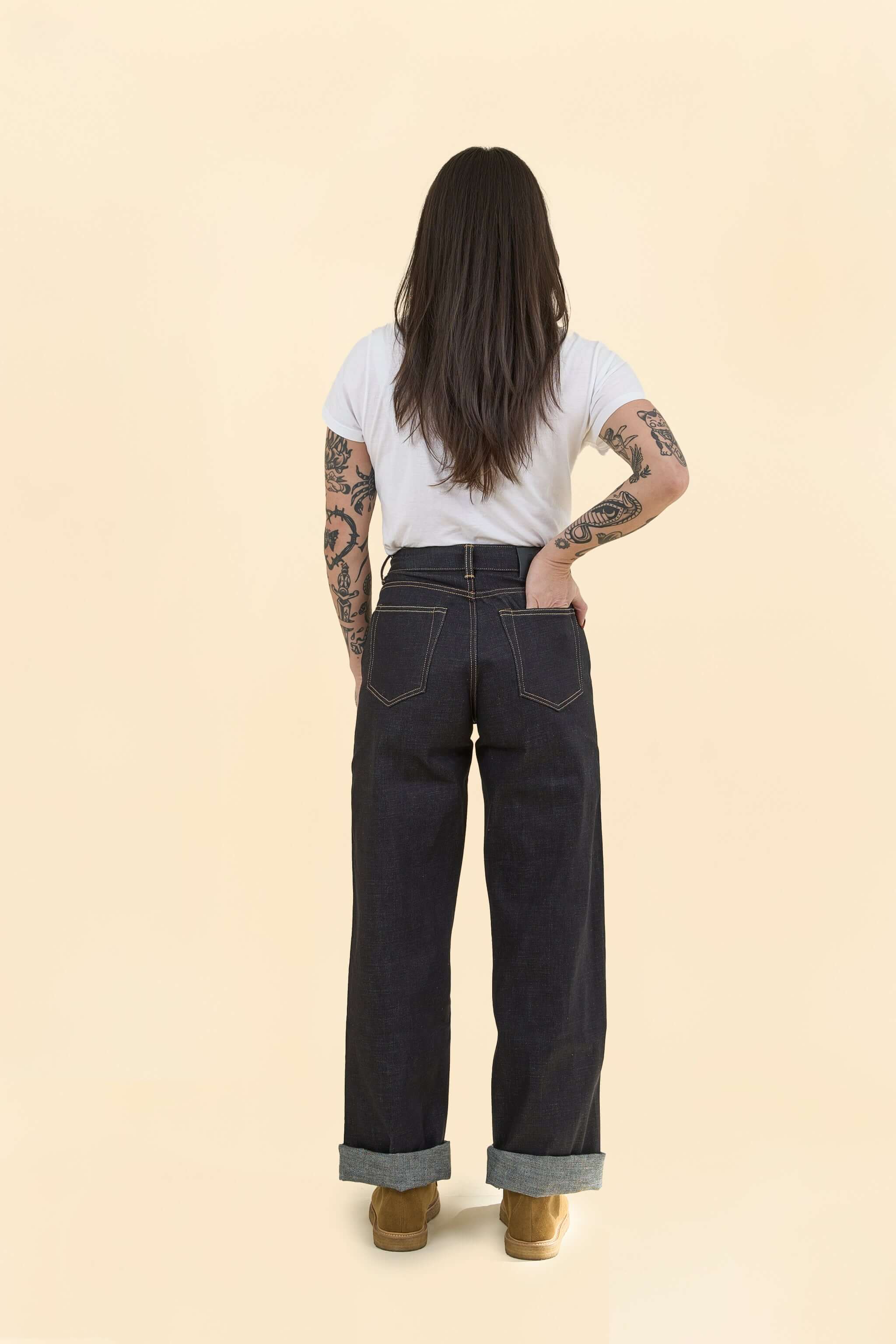 MOMOTARO JEANS Women's #410 Standard Wide Denim - 14.7oz