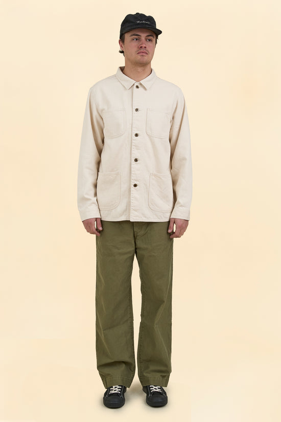 Japan Blue Organic Drill Coverall Jacket - Natural