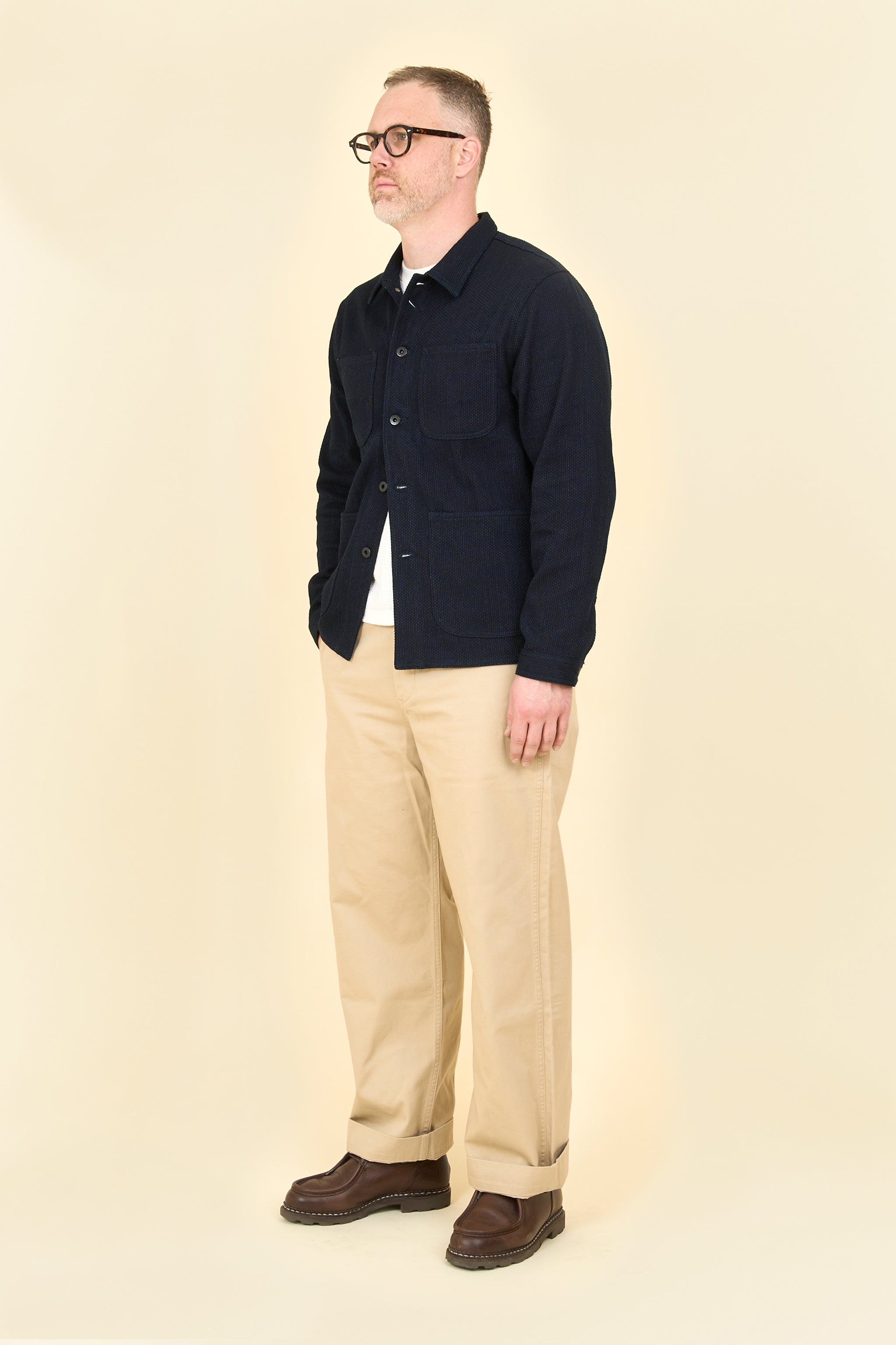 Japan Blue 11oz Sashiko Chore Coat - Indigo