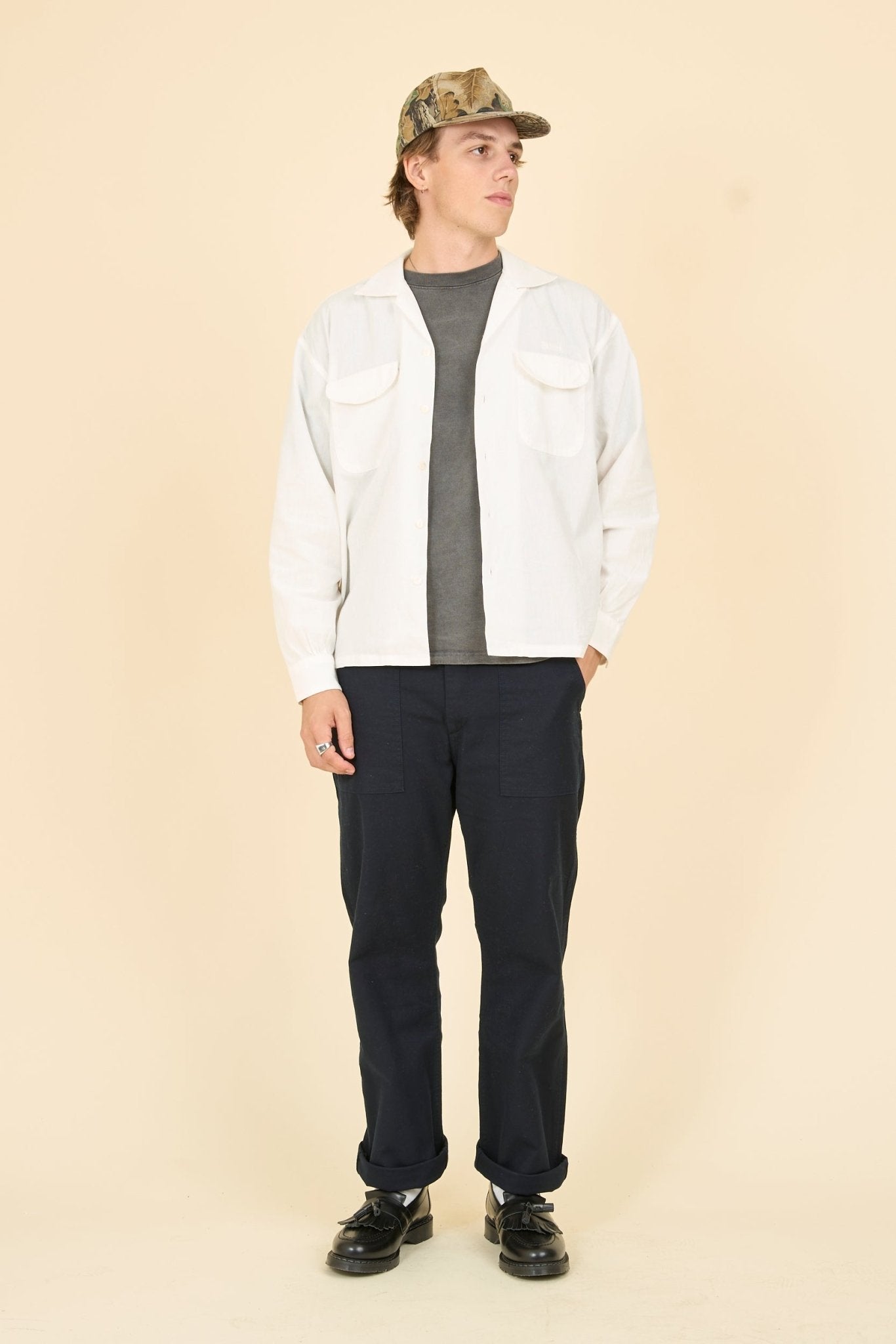 Radiall Oldies Open Collar Shirt - Off White - Radiall - URAHARA