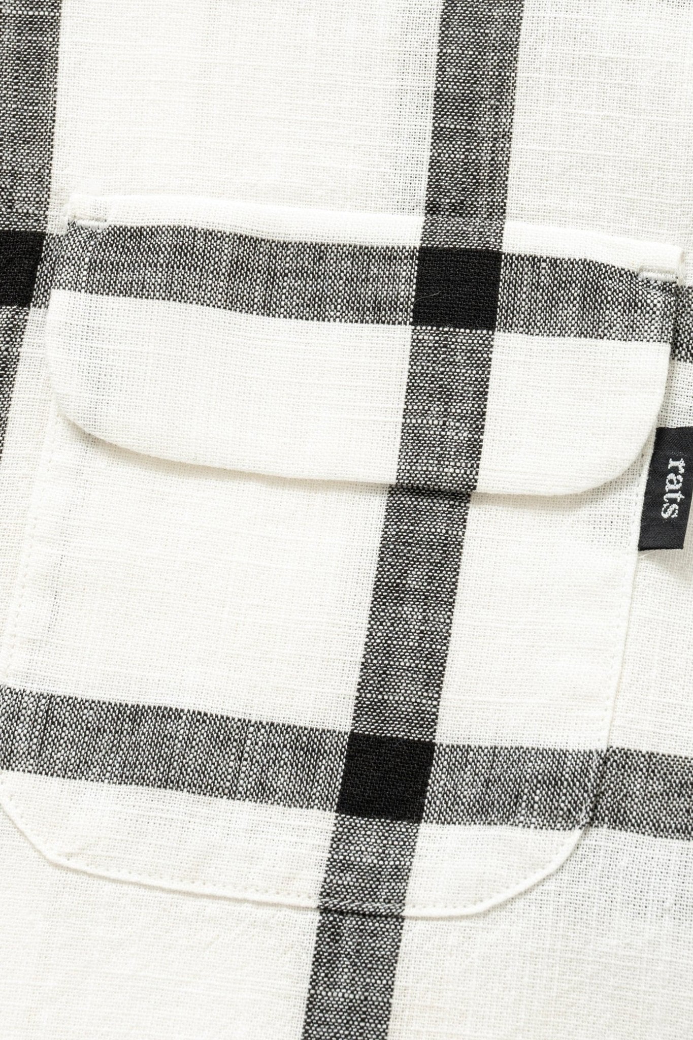 Rats Windowpane Check Shirt - White / Black - Rats - URAHARA