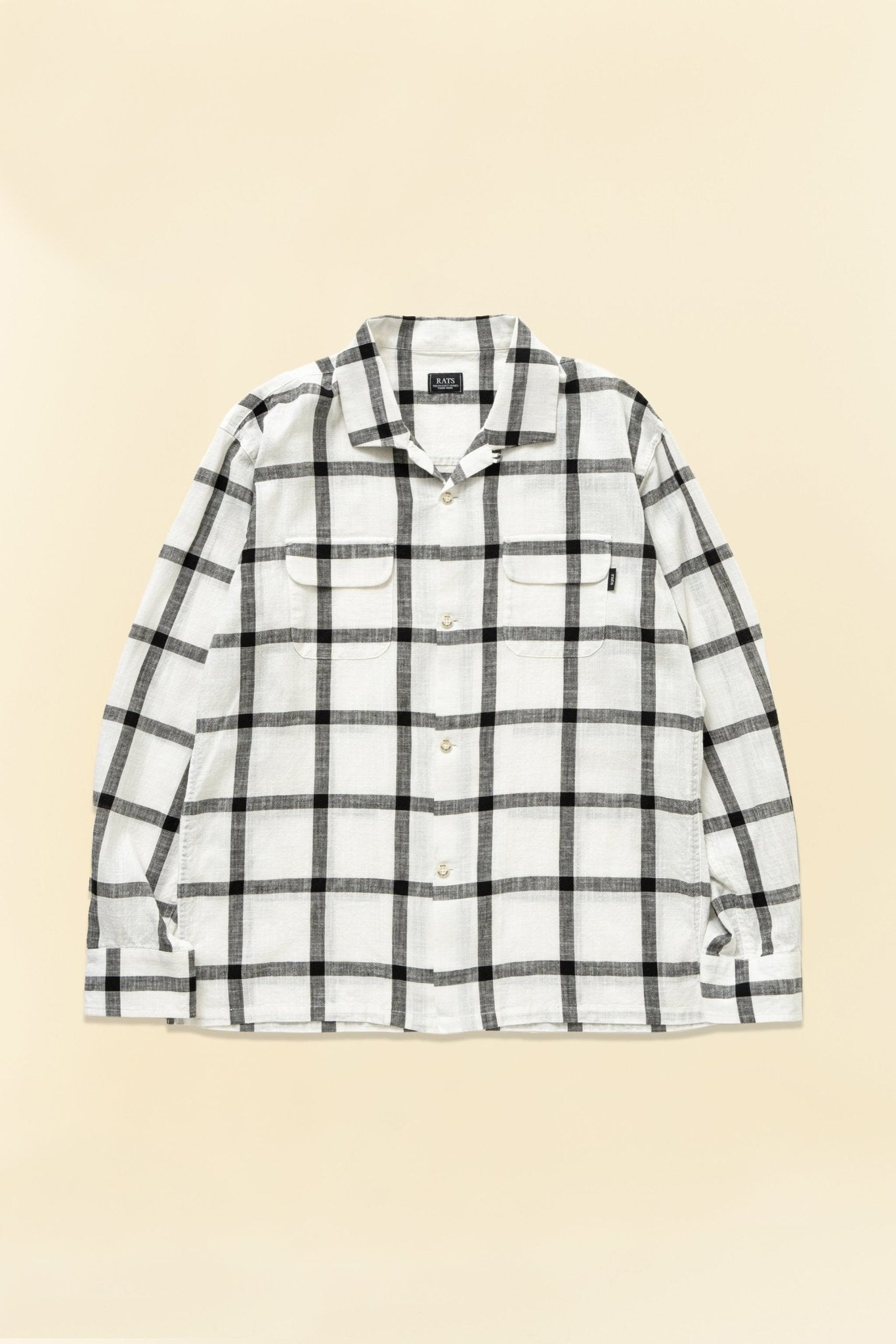 Rats Windowpane Check Shirt - White / Black - Rats - URAHARA