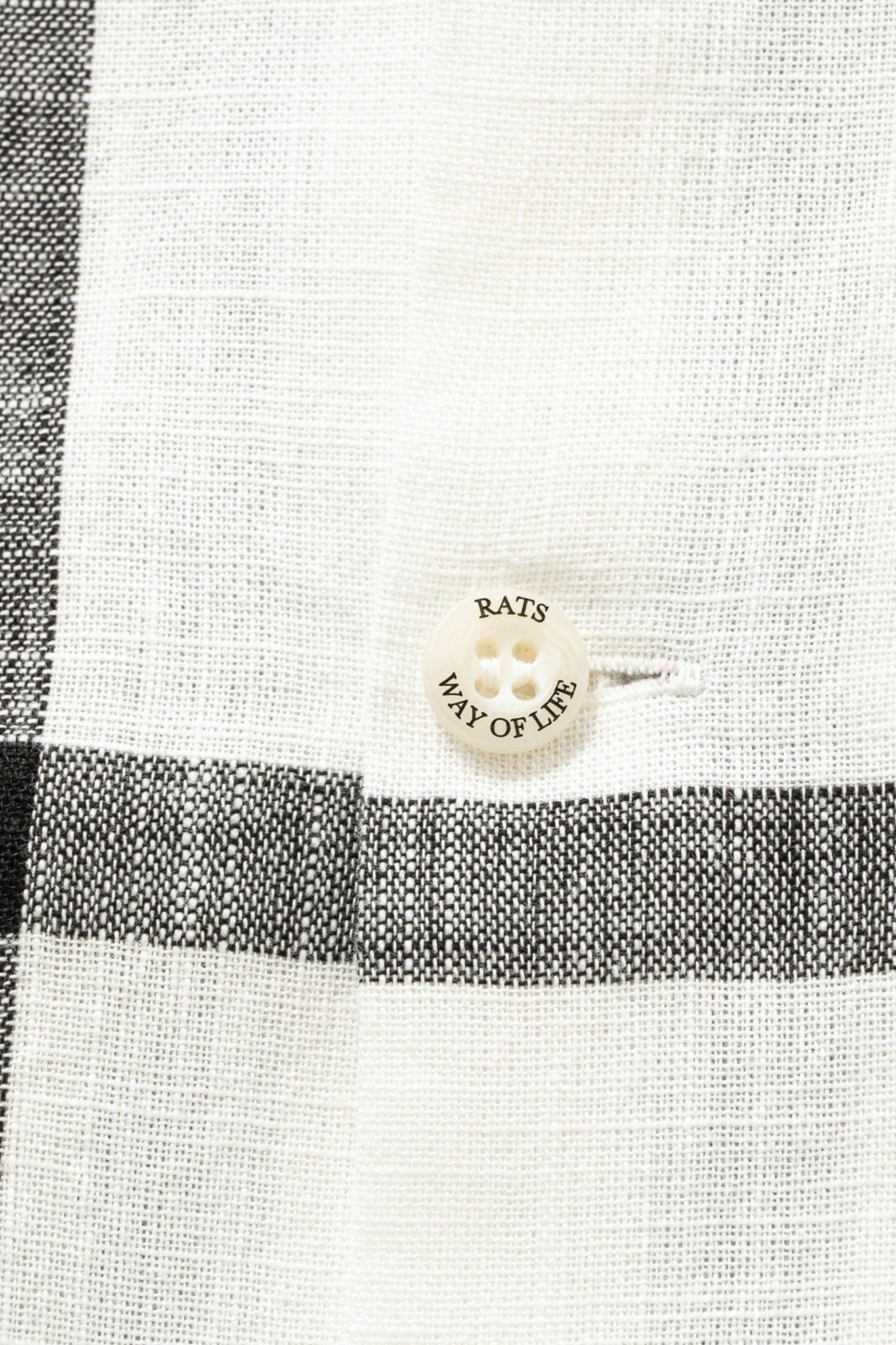 Rats Windowpane Check Shirt - White / Black - Rats - URAHARA