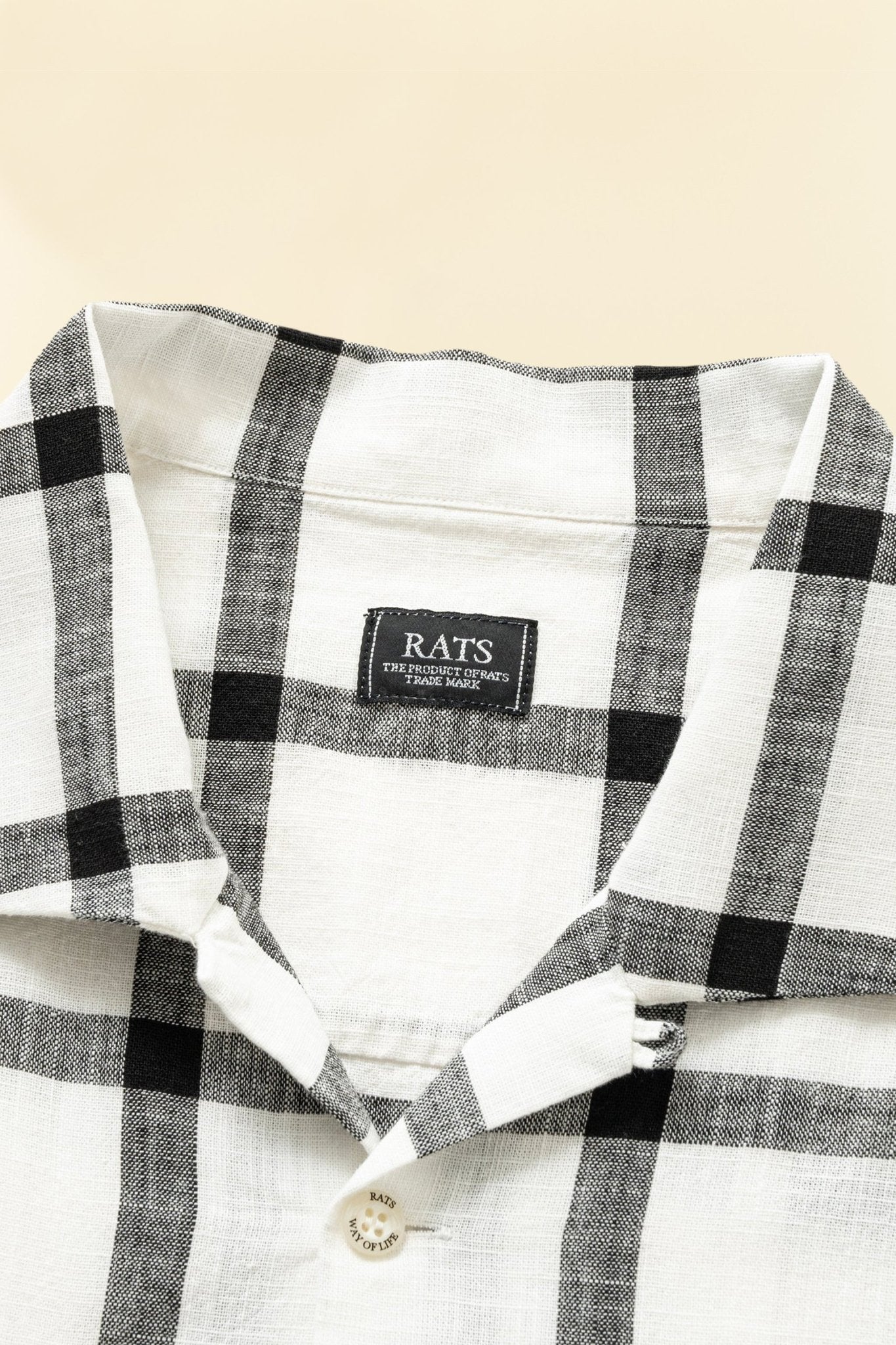 Rats Windowpane Check Shirt - White / Black - Rats - URAHARA