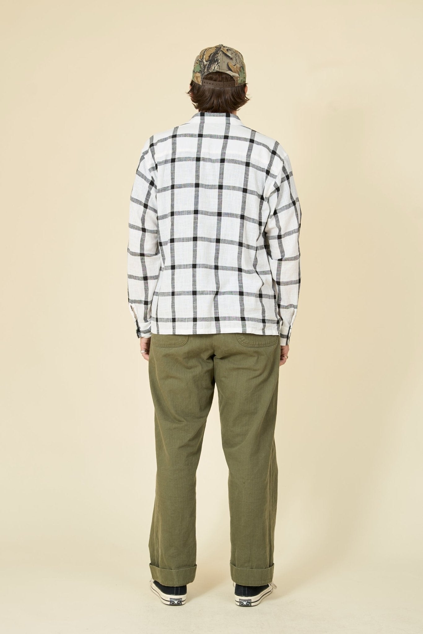 Rats Windowpane Check Shirt - White / Black - Rats - URAHARA