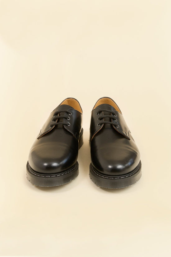 Solovair 3 Eye Gibson Shoe - Black Hi Shine