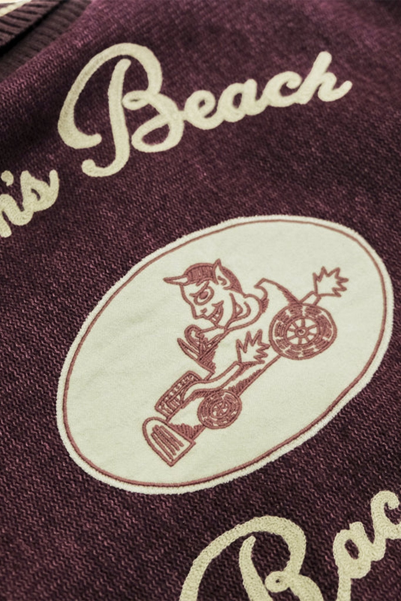 Brown's Beach Varsity Jacket - Burgundy -Brown's Beach - URAHARA