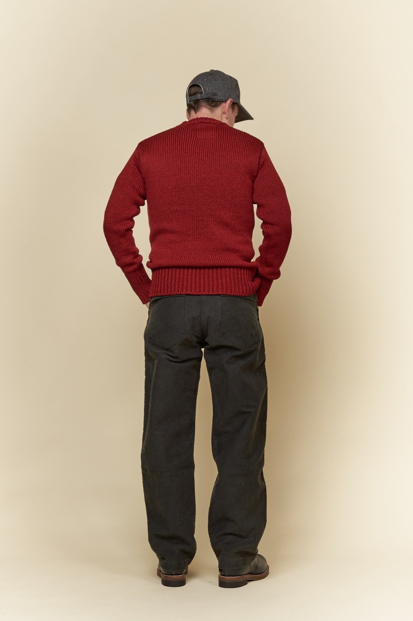 Fullcount Husk Wool Letterman School Sweater - Burgundy -Fullcount - URAHARA
