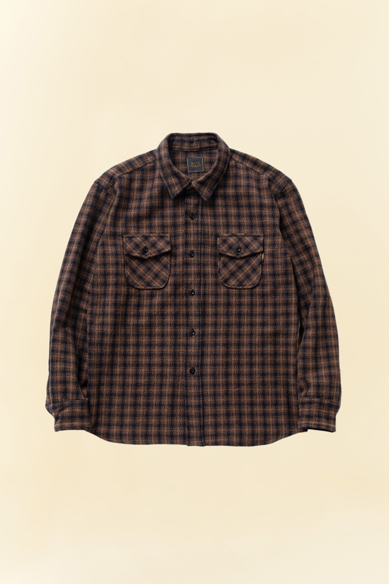 Rats Amundsen Cotton Check Shirt - Brown