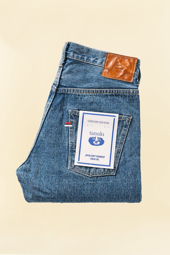 Tanuki 16.5oz YUSTHT Natural Indigo "Yurai" Stone Wash High Rise Tapered Selvedge Jeans