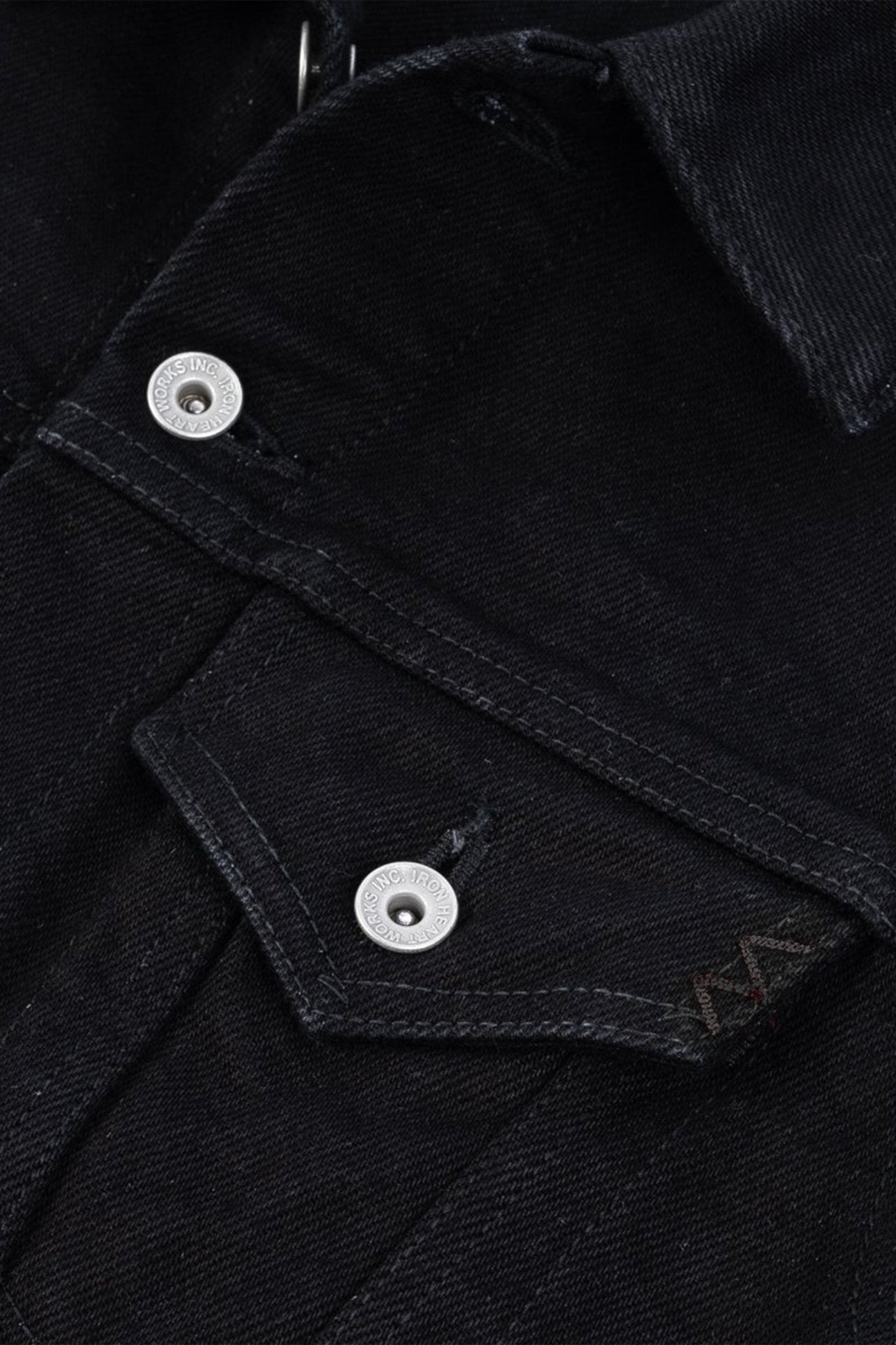 21oz Selvedge Denim Modified Type III Jacket - Superblack (Fades To Grey) - Iron Heart - URAHARA