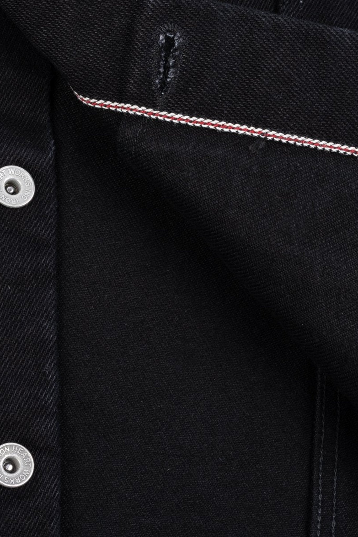 21oz Selvedge Denim Modified Type III Jacket - Superblack (Fades To Grey) - Iron Heart - URAHARA