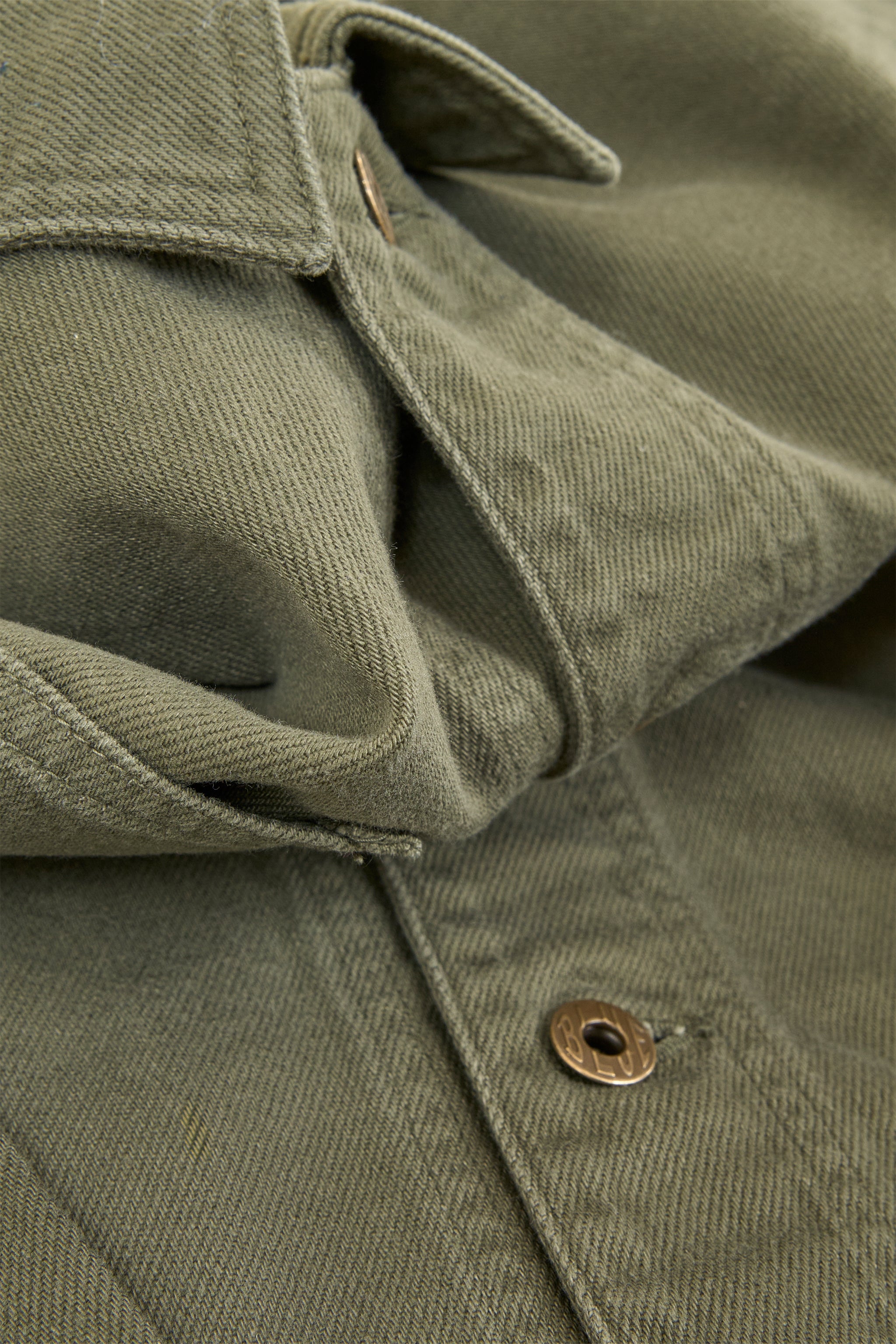 Japan Blue Organic Drill Coverall Jacket - Olive Drab
