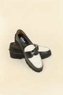 Kenford Shoes Tank Sole Loafer - Black/White Paisley