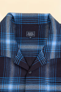Rats Cotton Rayon Check Shirt - Navy