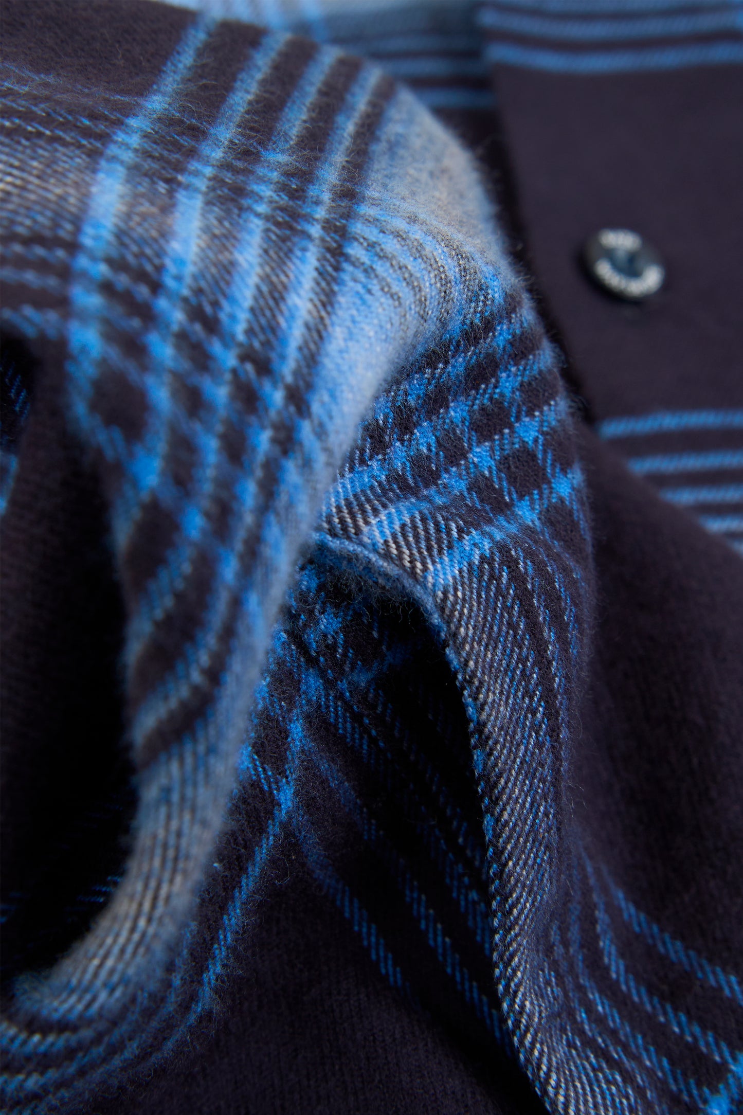 Rats Cotton Rayon Check Shirt - Navy