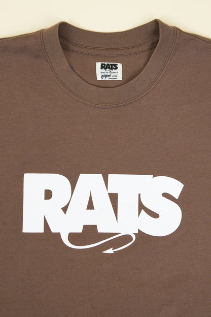 Rats Box Logo T-Shirt - Brown