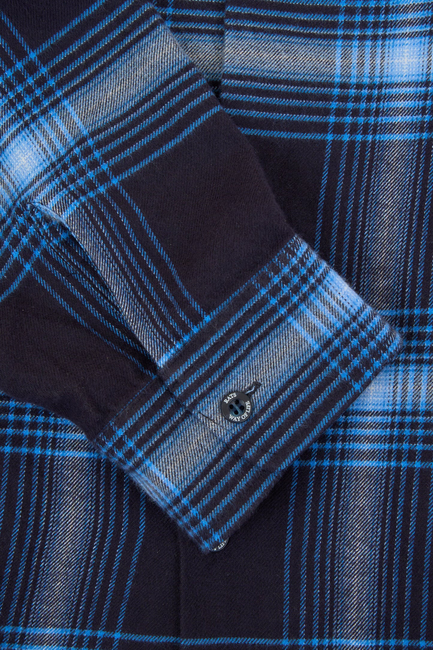 Rats Cotton Rayon Check Shirt - Navy