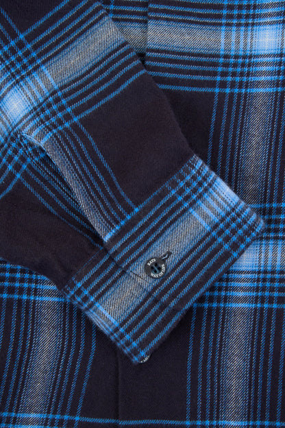 Rats Cotton Rayon Check Shirt - Navy