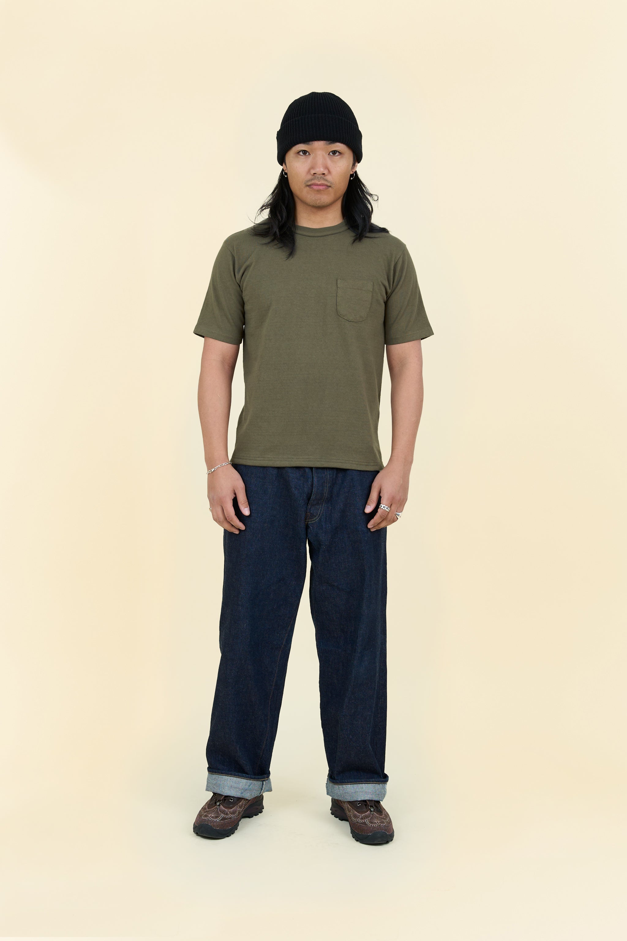 Godspeed Heavyweight Loopwheel  10oz Pocket T-Shirt - Olive