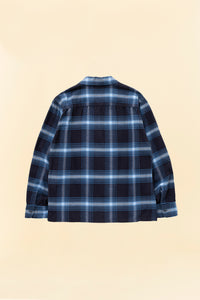 Rats Cotton Rayon Check Shirt - Navy