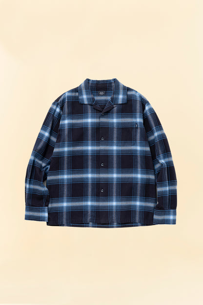 Rats Cotton Rayon Check Shirt - Navy