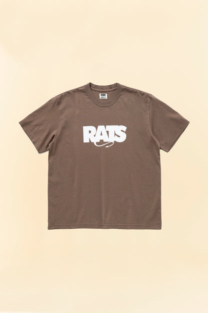 Rats Box Logo T-Shirt - Brown