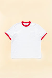 Rats Trim Pocket T-Shirt - White/Red