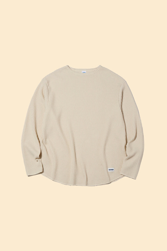 Radiall Big Waffle Boat Neck Long Sleeve T-Shirt - Ivory