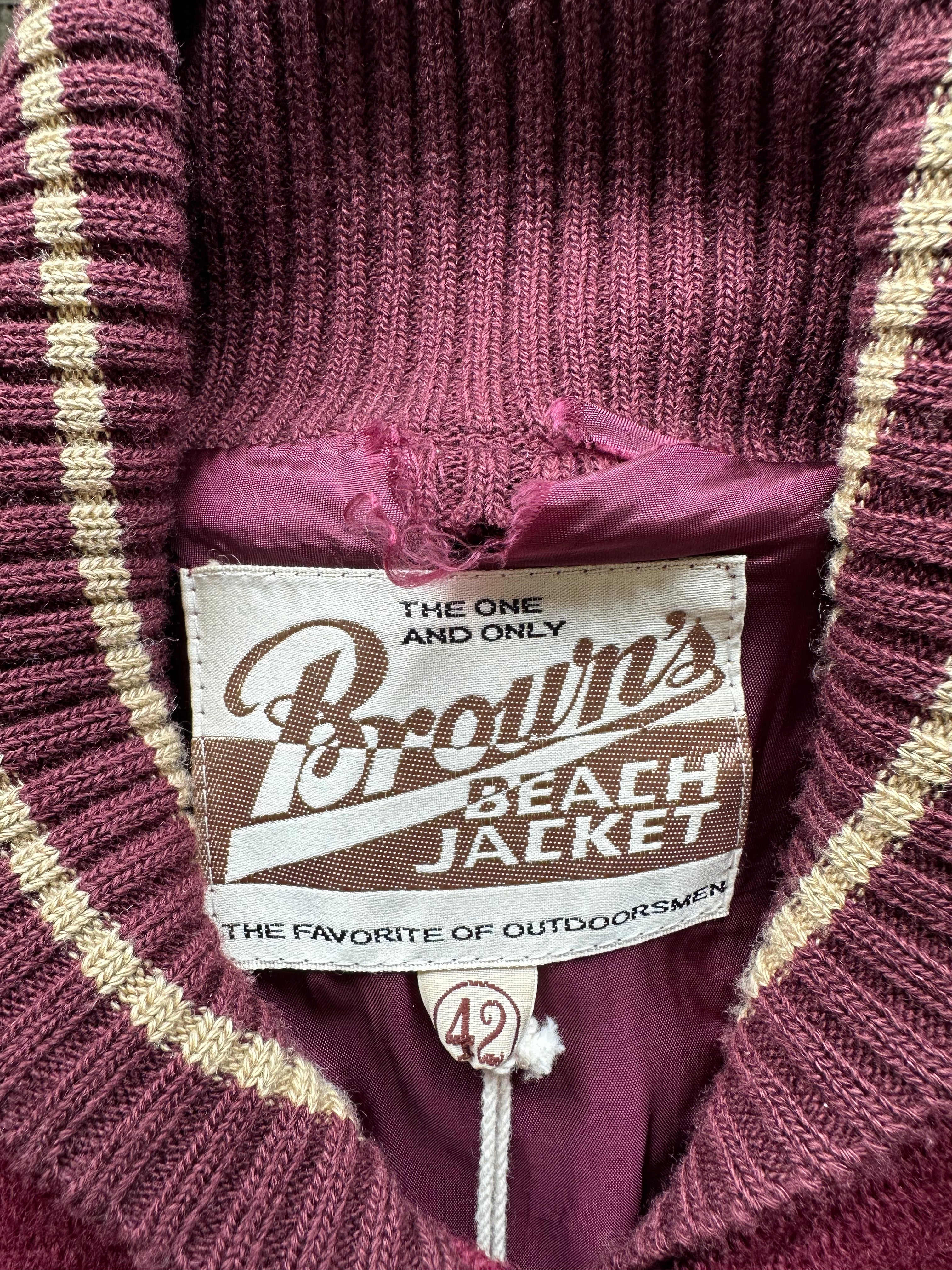 Brown's Beach Varsity Jacket - Burgundy