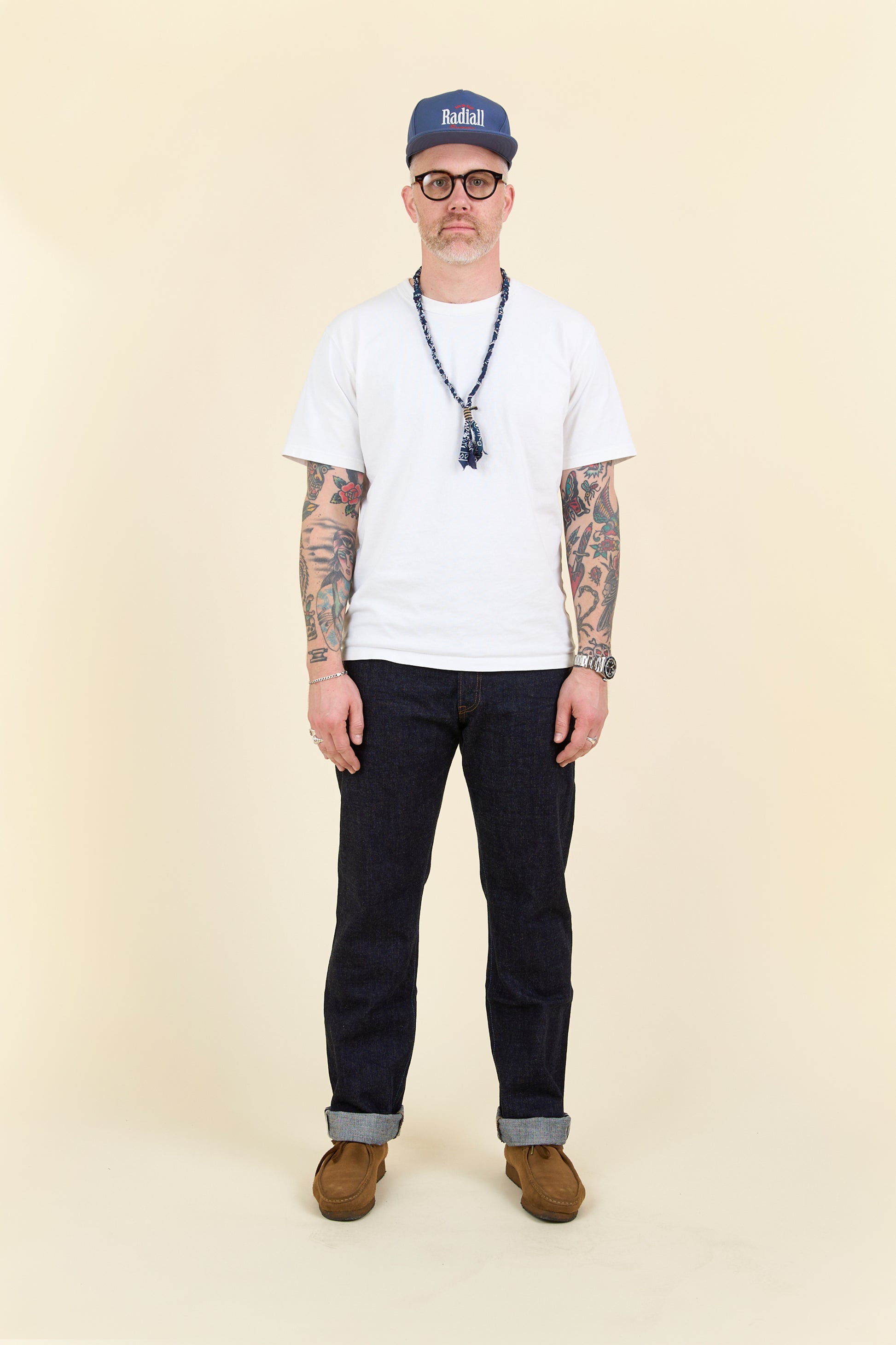 Japan Blue J427 17oz Vintage US Selvedge Jeans – front-on fit view, Classic Straight silhouette.
