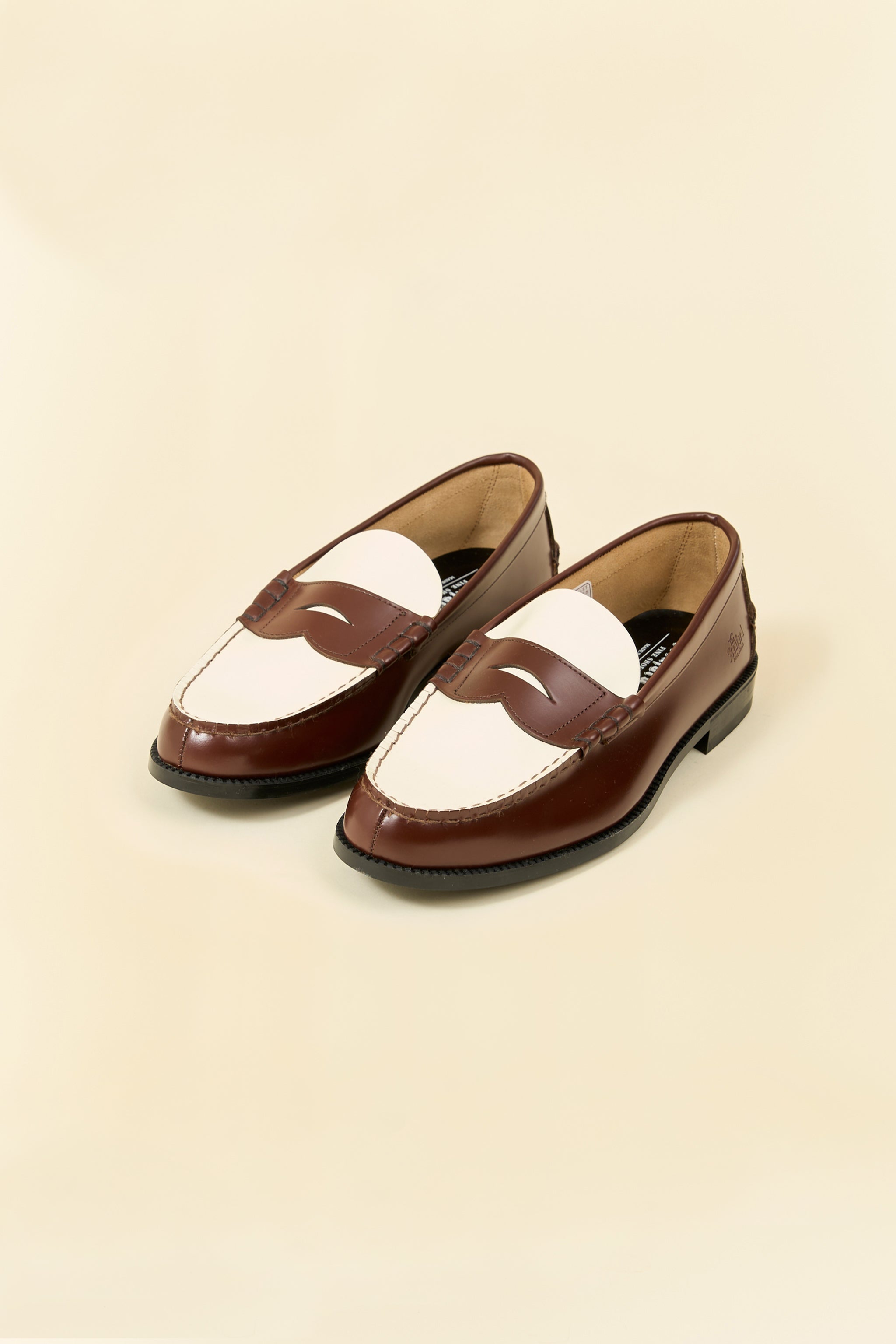 Kenford Shoes Combi Loafer - Dark Brown / White