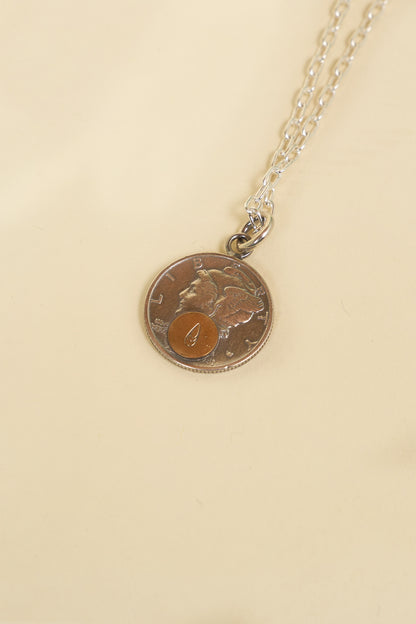 Button Works Mercury Dime Coin Necklace - Brass