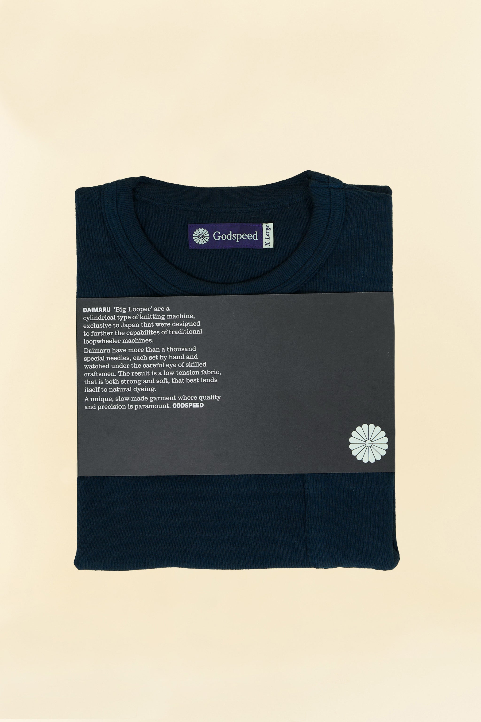 Godspeed Heavyweight Loopwheel 10oz Pocket T-Shirt - Navy