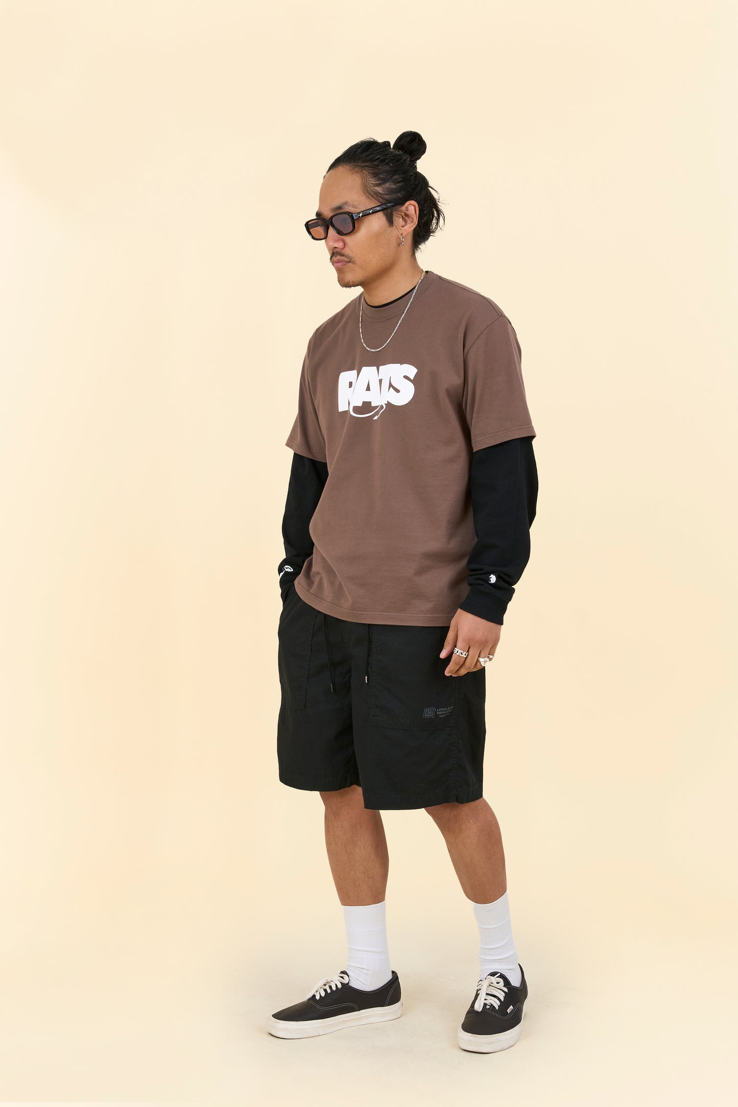 Rats Box Logo T-Shirt - Brown