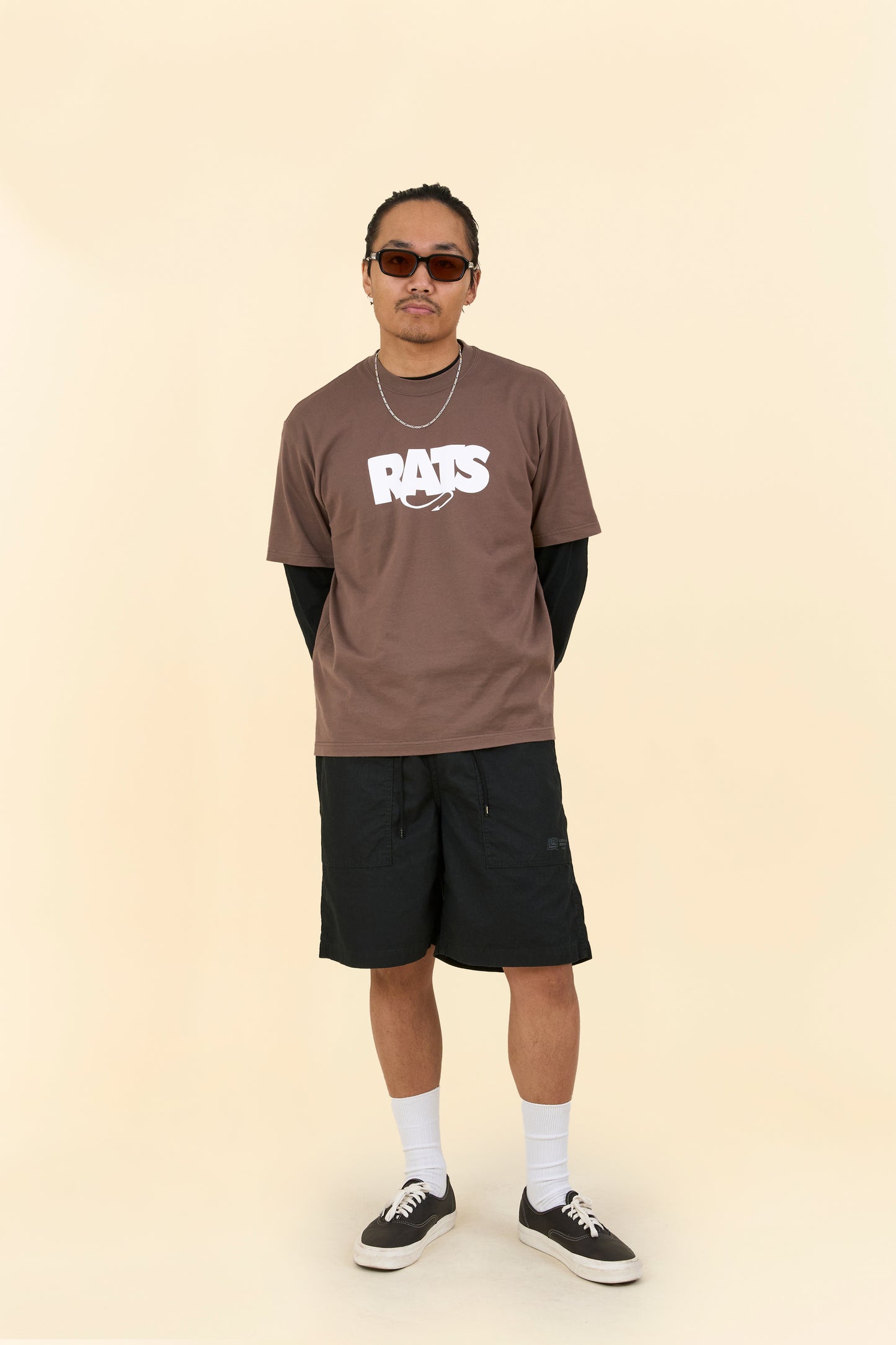 Rats Box Logo T-Shirt - Brown